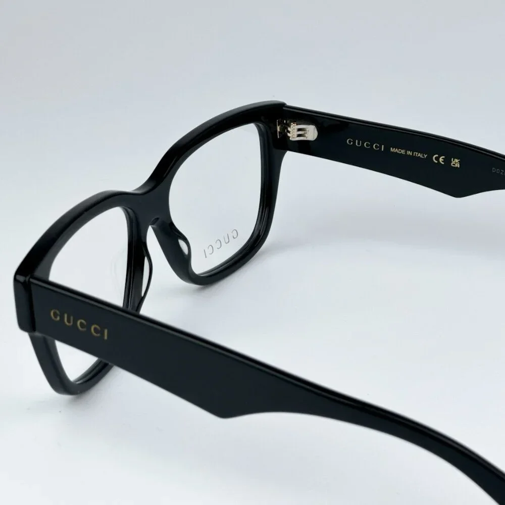 Gucci GG1428O 004 BRAND NEW Eyeglasses Black Square Men